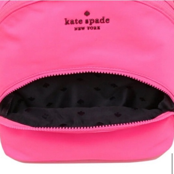 Kate Spade Nylon Medium Neon 3 Compartment Backpack Radiant Pink - Picture 7 of 10